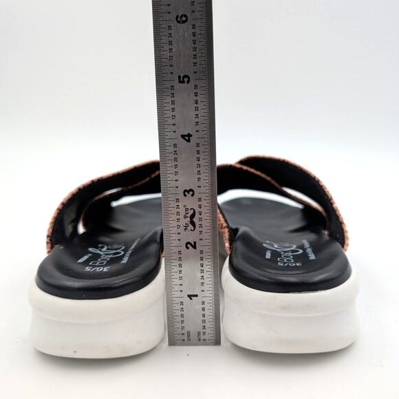 Vegan By Bos & Co Snakeskin Print Wedge Slides Sandals Brown Size US5 EU36 - Picture 4 of 8